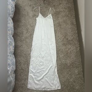 STAUD White Maxi Slip Dress
